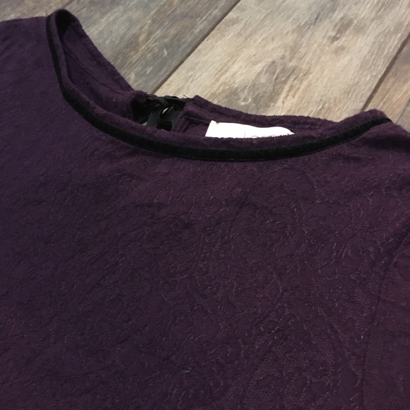 LOFT lace tie back purple top medium - Picture 3 of 6